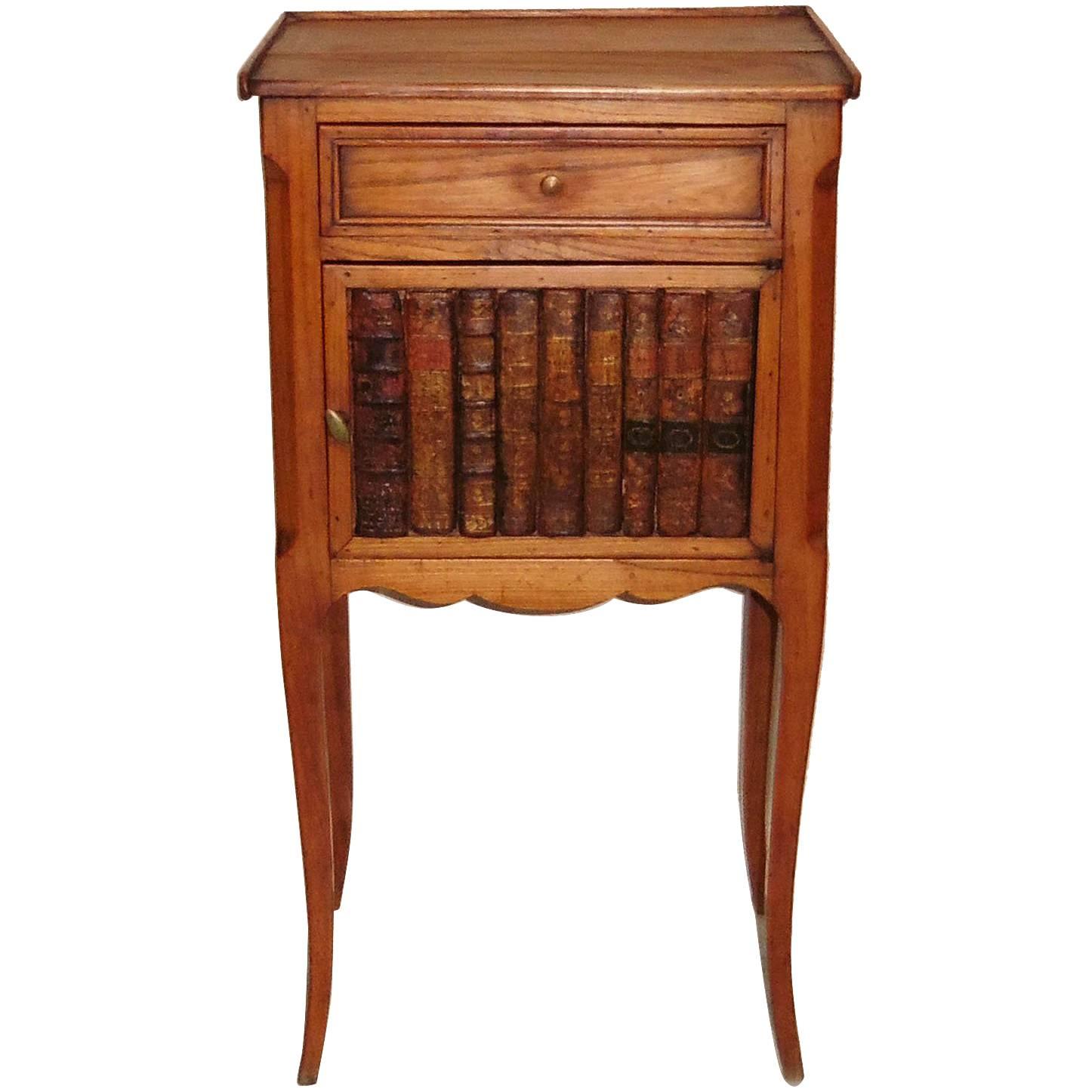 Antique French Nightstand Faux Books For Sale