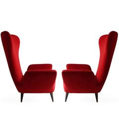 Pair of Rare Low-Slung Modern Italian Sculptural Chairs