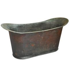 Tremendous 19th Century French Slipper Shaped Bath Tub in Copper