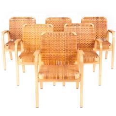 Alvar Aalto Set of Six Armchairs, Model 45