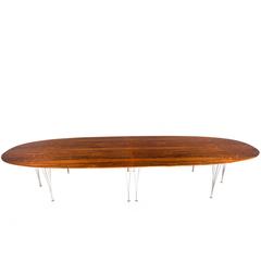 Bruno Mathsson & Piet Hein Large Dining or Conference Rosewood Table
