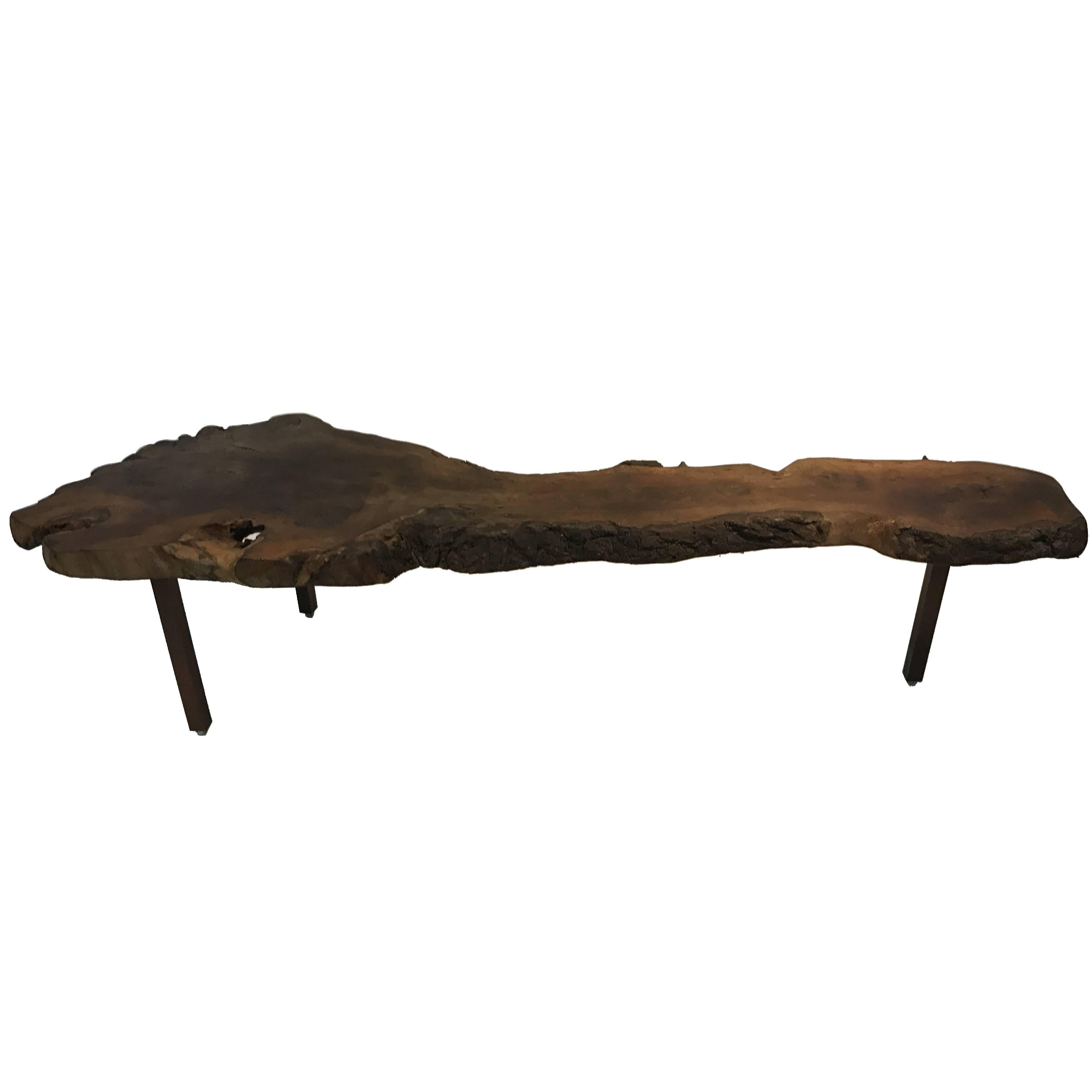 Gorgeous Live Edge Coffee Table  in the manner of nakashima  For Sale