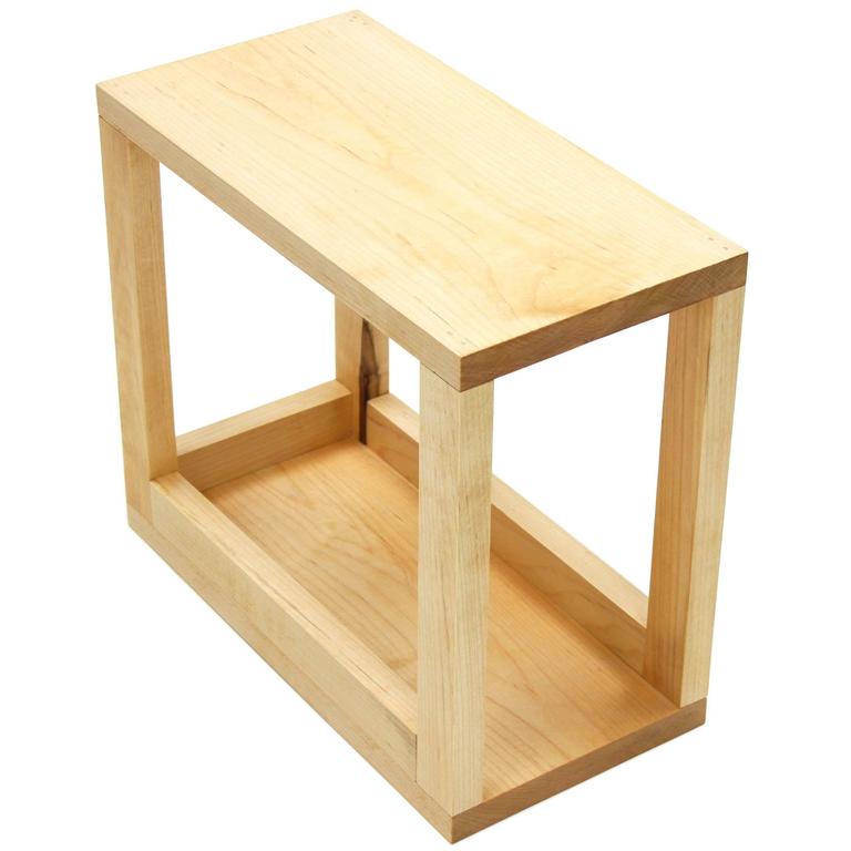 Side Table In Solid Maple For Desktop Or Nightstand With Natural Side Table In Solid Maple For Desktop