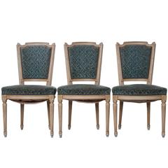 Set of Three French Painted Louis XVI Dining Chairs