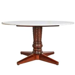 Maurice Bailey for Monteverdi-Young Carved Walnut and Marble Game Table