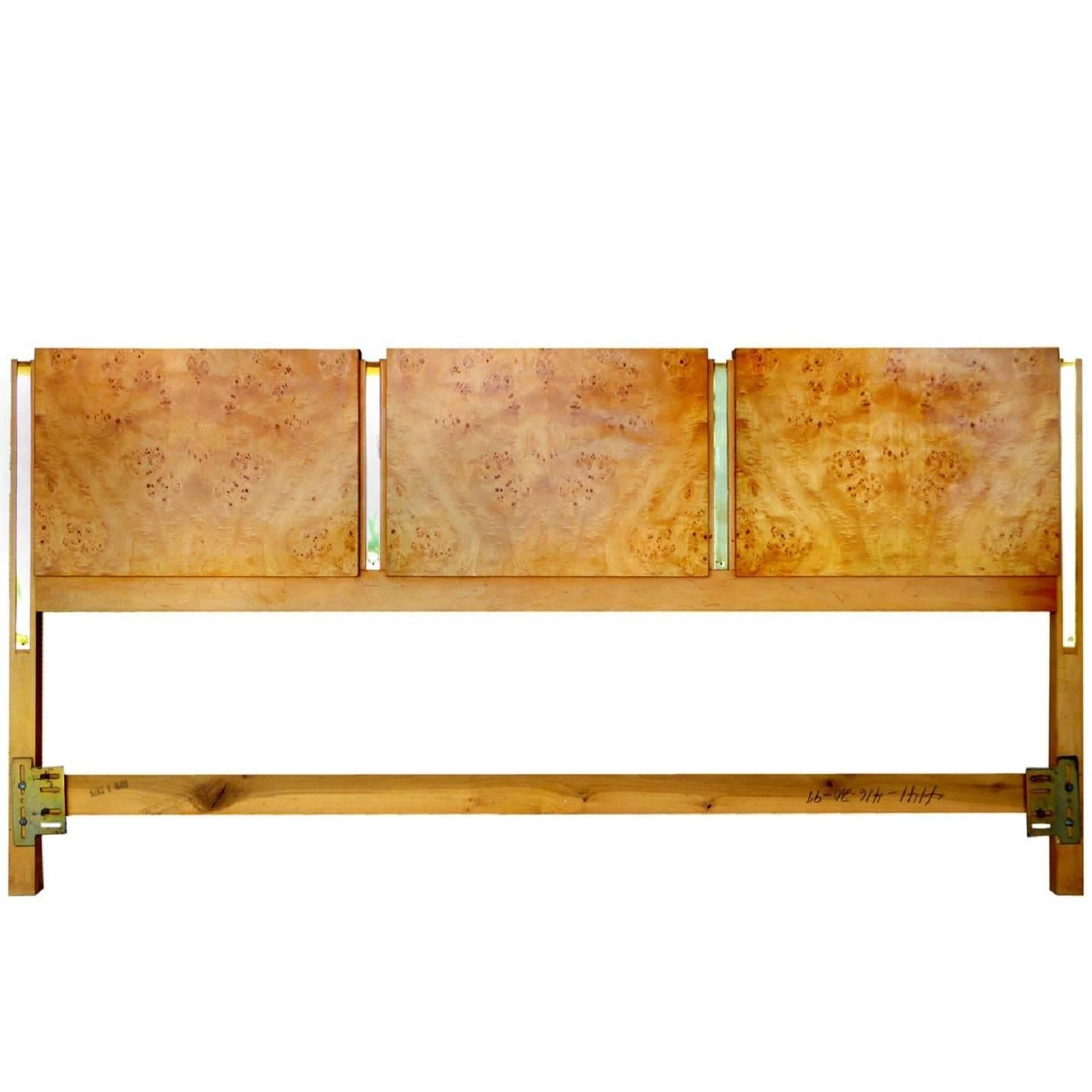 Burl Olive Ash King Headboard by Thomasville For Sale