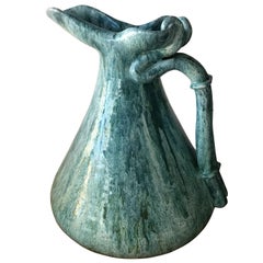 Mid-Century Signed Marcello Fantoni Glazed Ceramic Vase Pitcher