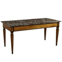 Elegant Late 18th Century Italian Cherry Wood and Ebony Veneered Table