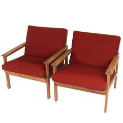 Retro Pair of "Capella" Armchairs by Illum Wikkelsø for Niels Eilersen, Denmark, 1959