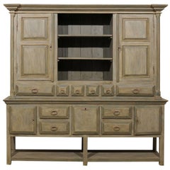 Large Brazilian Painted Wood Cabinet with Great Storage and Display Shelves