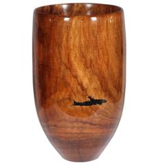 Turned Red Maple Wooden Vase by Matt Moulthop c. 1980s