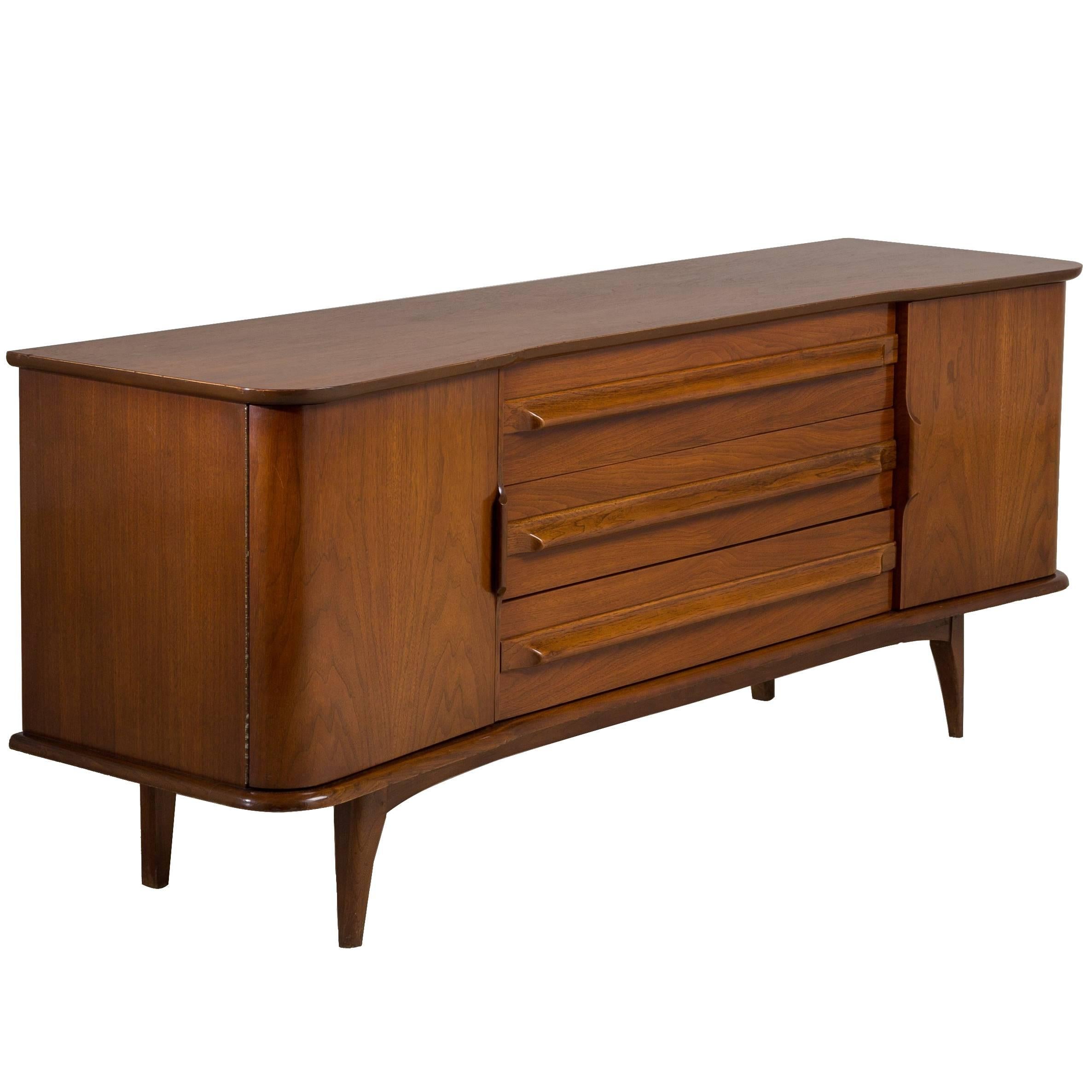 American Mid-Century Modern Walnut Cabinet, 1960s For Sale