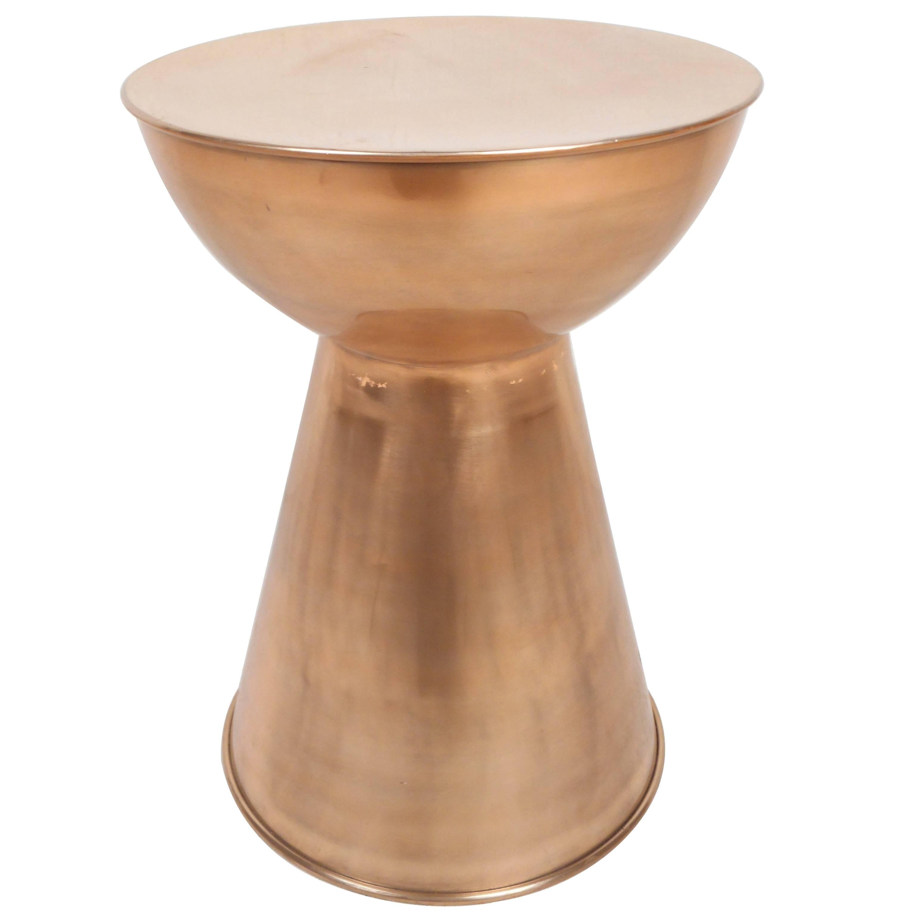 Contemporary Modern Copper Hourglass Pedestal
