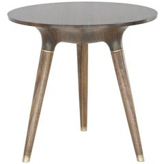 Vincent Pocsik Occasional Table 001, Contemporary, Carved Walnut with Brass 2