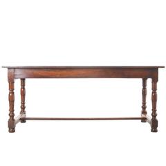 French Early 19th Century Oak Farm Table with Drawer