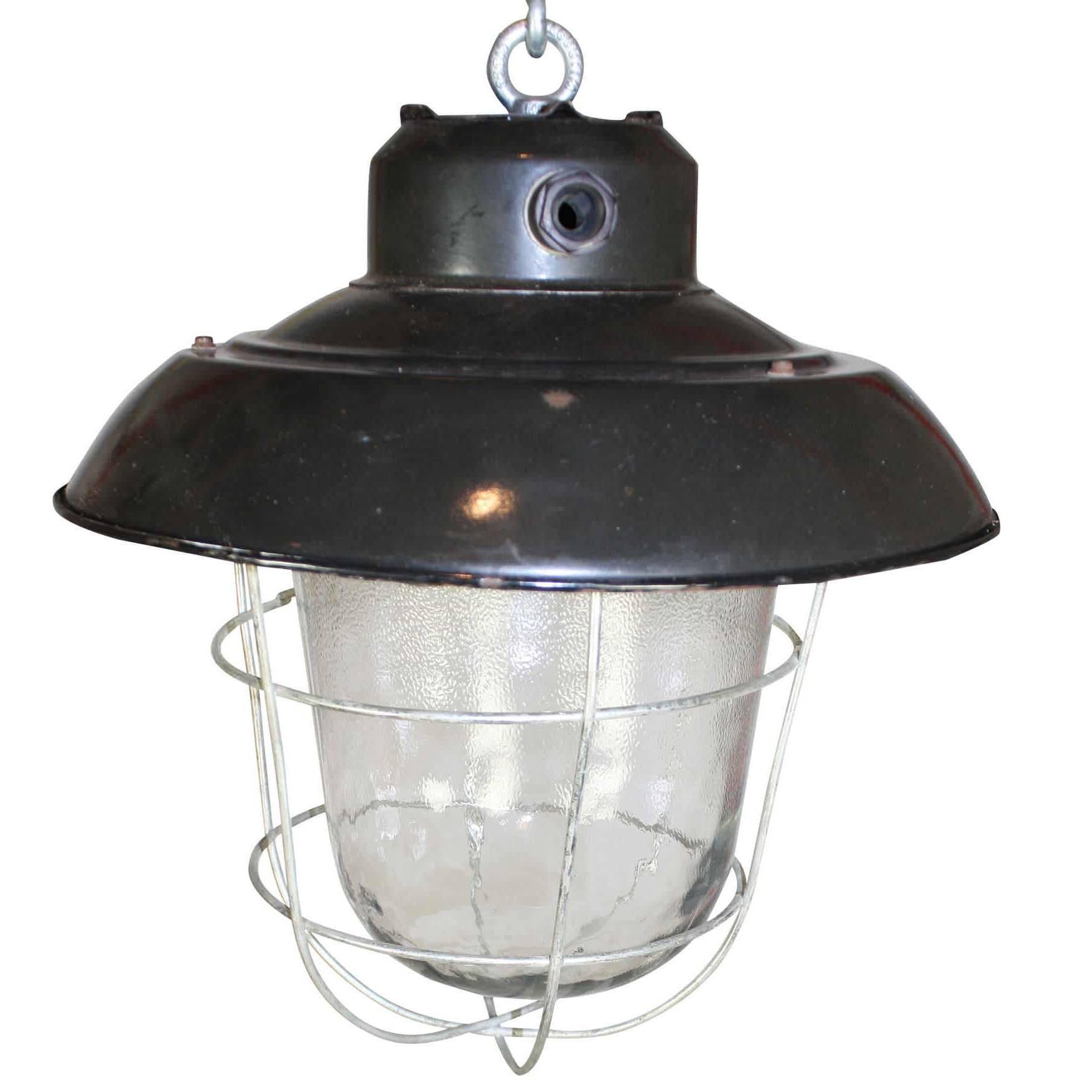 Industrial Ceiling Lights or Lanterns, circa 1930s For Sale