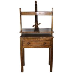 Antique Walnut Bookbinding Press, circa 1850