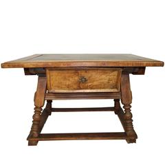 German Walnut Kitchen Table, circa 1850