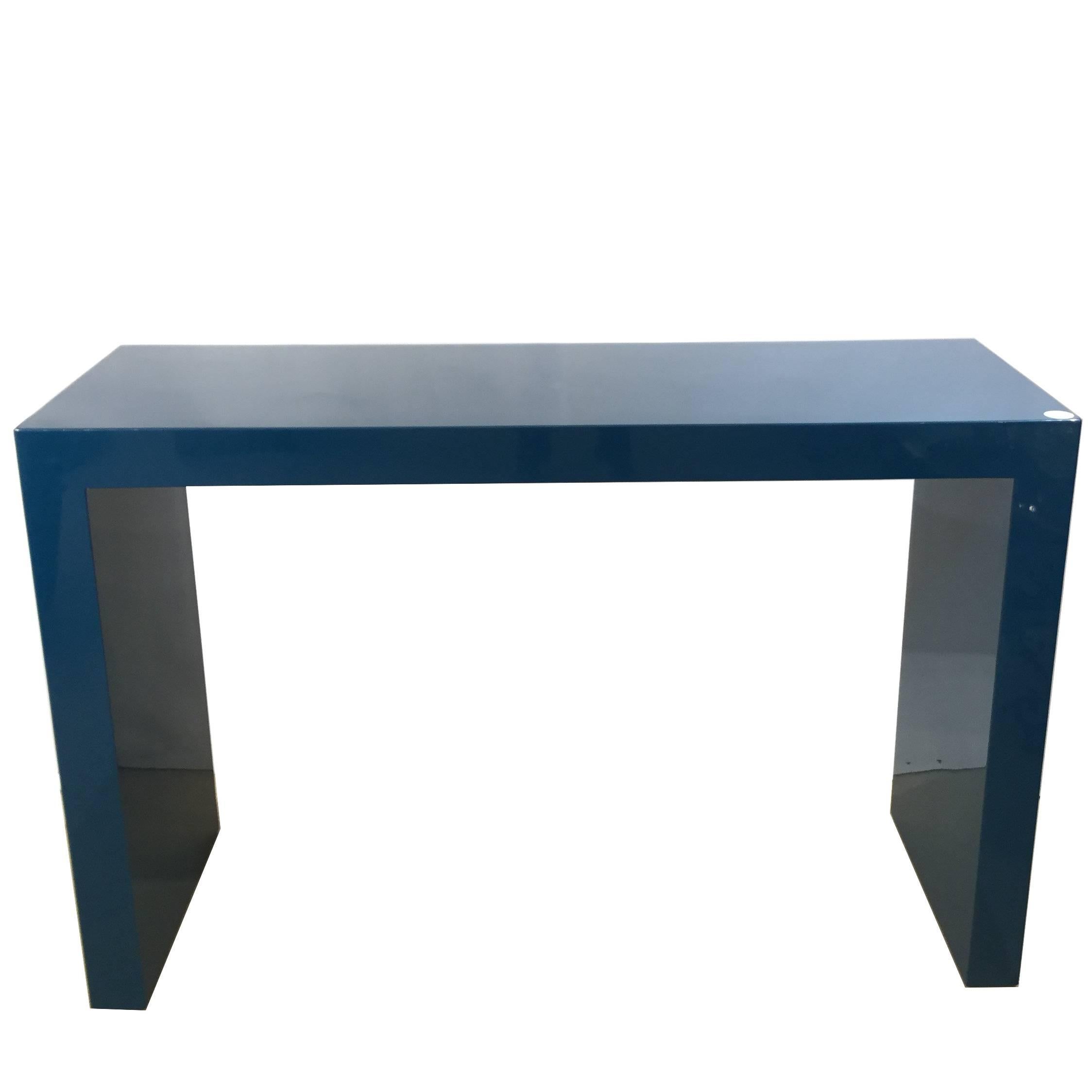 A Blue Lacquered Console Table,  circa 1970