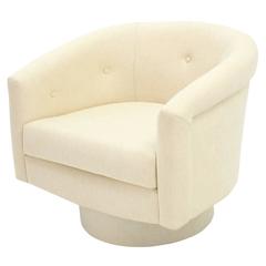 New Upholstery Milo Baughman Barrel Back Lounge Chair
