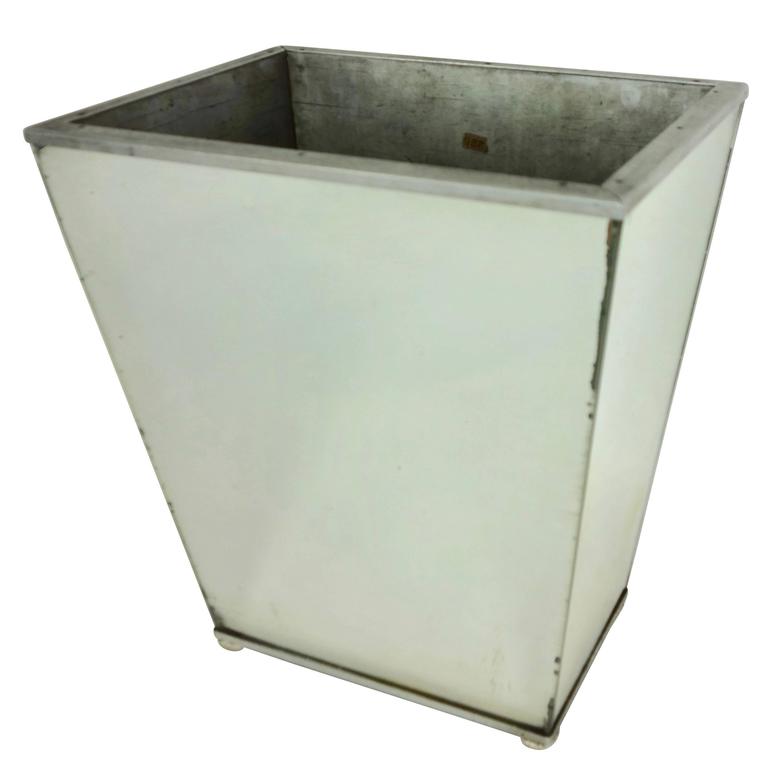 Vintage Mirrored Waste Paper Basket at 1stDibs