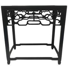 Vintage Chinese Black Painted Tabletop Plant Stand