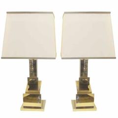 Romeo Rega Pair of Skyscraper Table Lamps ‘Signed’ 5