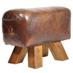 1940s Leather Gym Stool