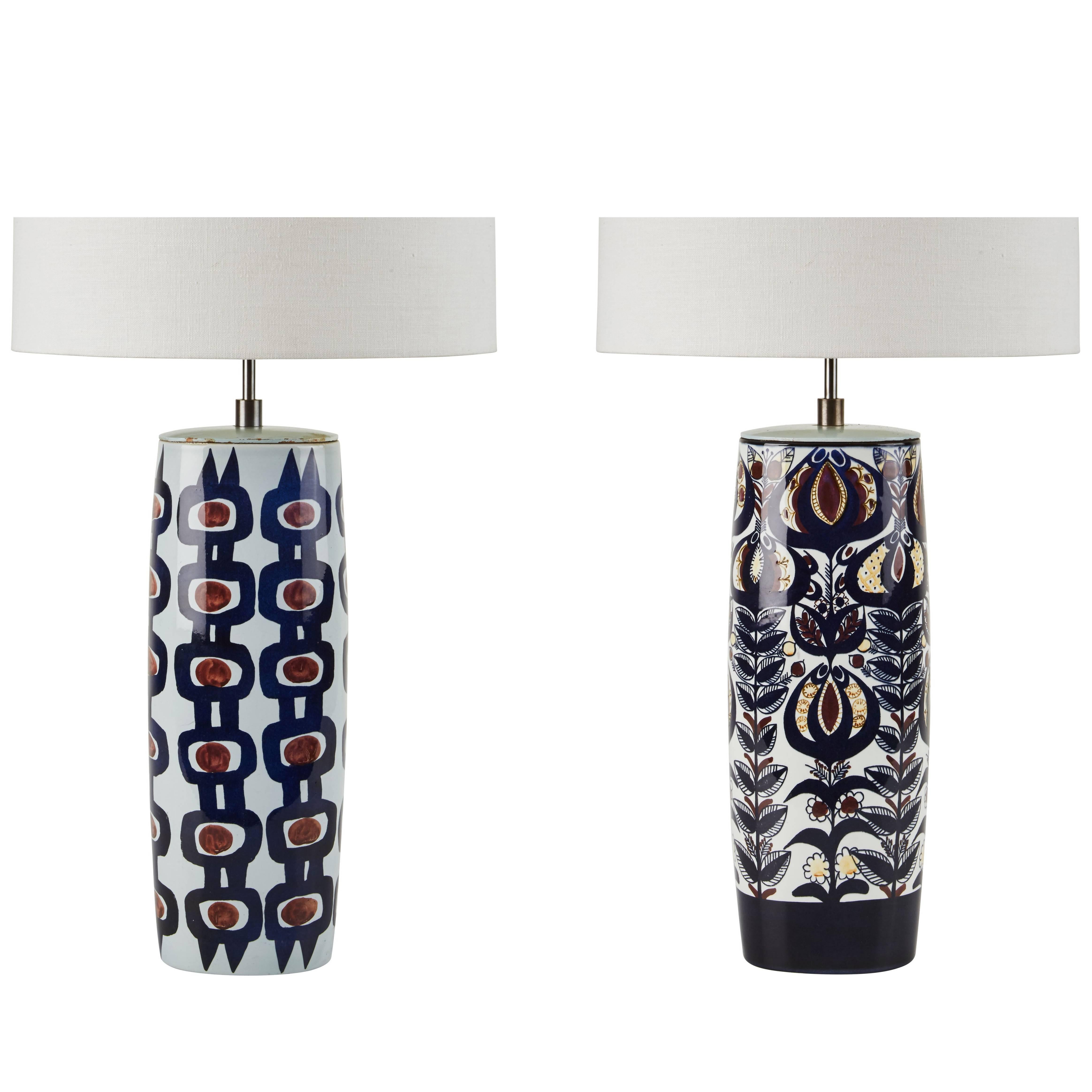 Two Porcelain Table Lamps by Royal Copenhagen