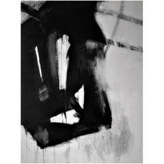 Original Black and White Abstract Painting by Brian Potter, NYC, 2016