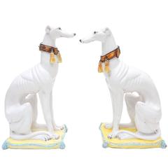 Ceramic Greyhound Dog Sculptures