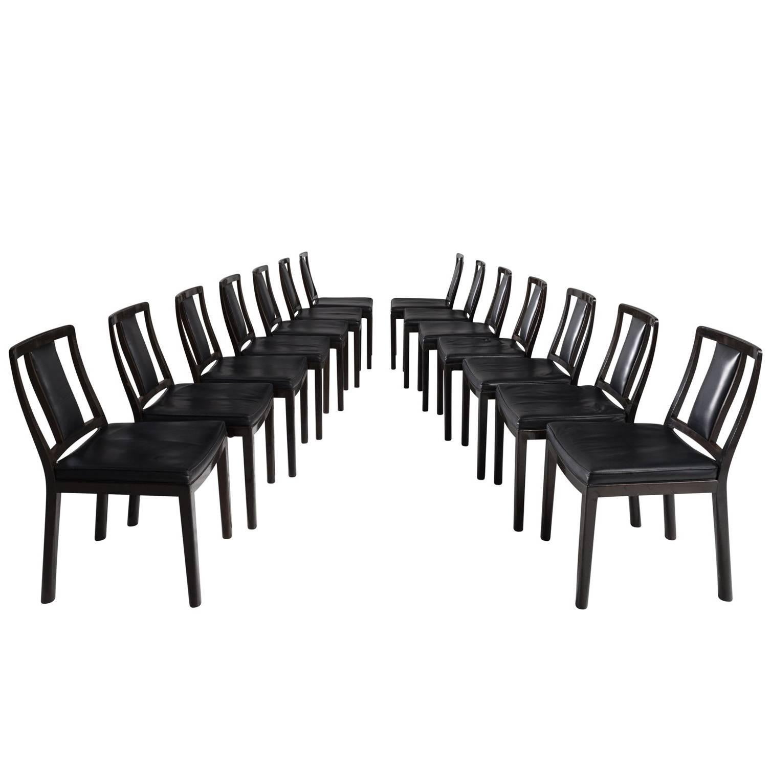 Edward Wormley Set of 14 Dining Room Chairs for Dunbar