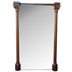 Magnificent Large 19th Century Corinthian Columned Mirror