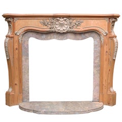 Rococo Style Fireplace with Shaped Tavira Breccia Marble