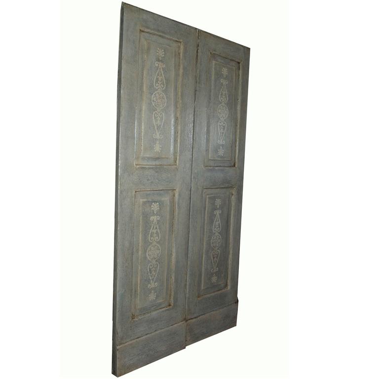Antique Lacquered Double Door For Sale at 1stdibs