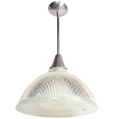 Chrome Holophane Pendant, circa 1940 5
