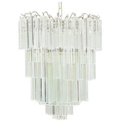 Italian Murano Glass Chandelier with Venini Triedri Crystals by Camer 7