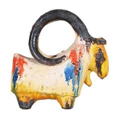 Sculpture en céramique de chèvre Ivo de Santis pour Gli Etruschi