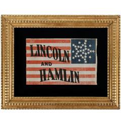 33 Star Lincoln & Hamlin Campaign Flag with Stars in a Great Star Configuration