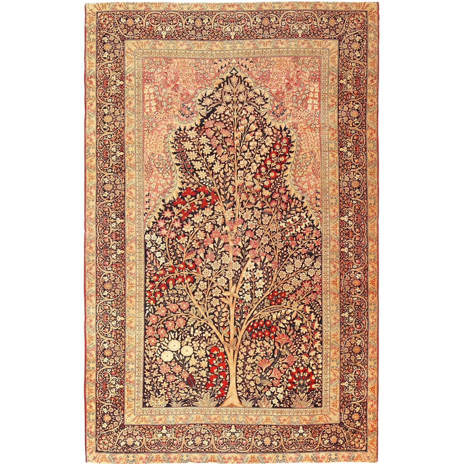 Tree Of Life Design Kerman Rug At 1stdibs