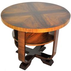 Art Deco Side Table Walnut Wood