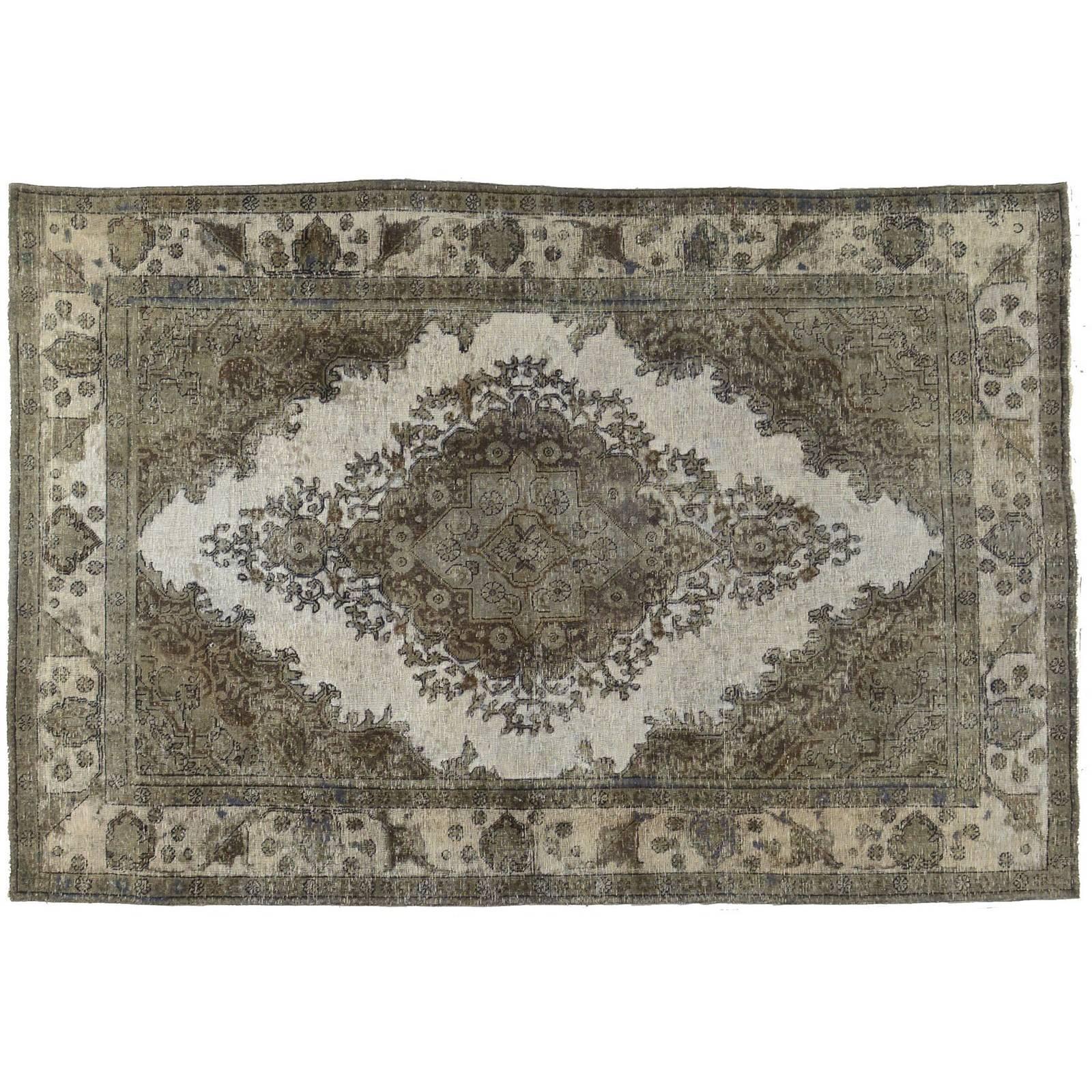 Vintage Grey Taupe Overdyed Rug