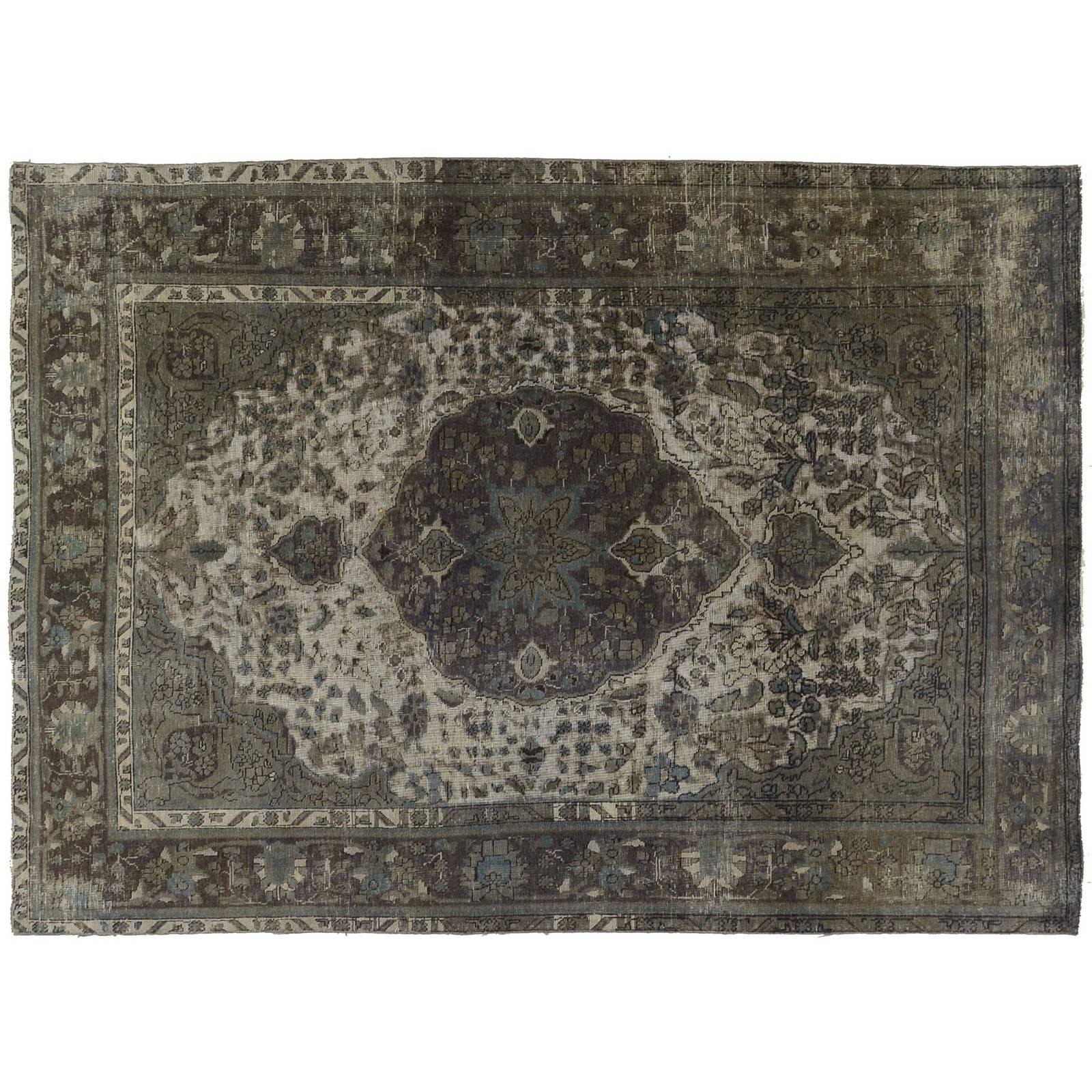 Distressed Grey Overdyed Rug