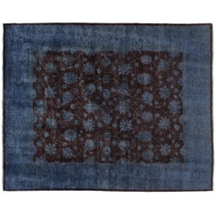 Silky Wool Blue and Brown Rug