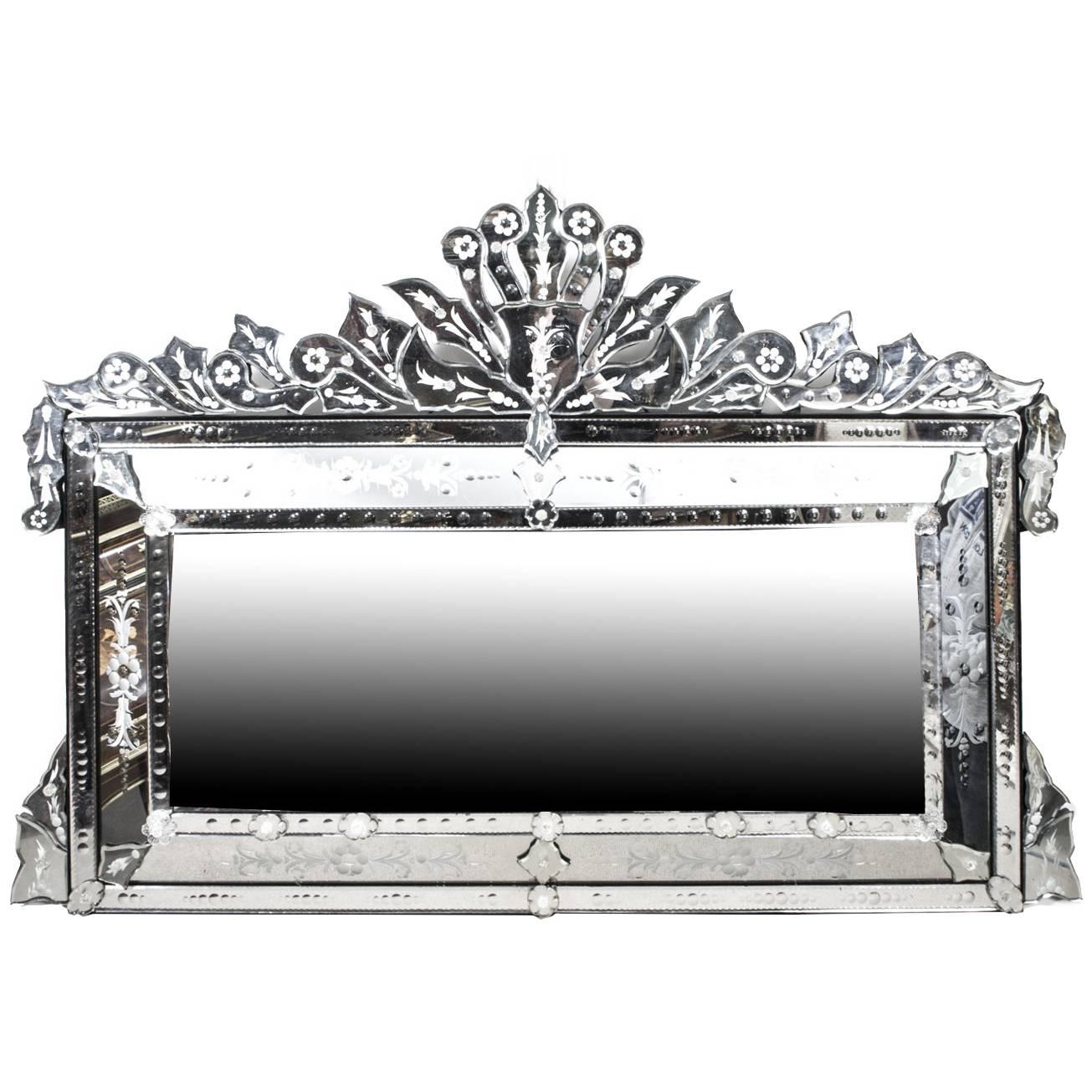 Vintage Large Venetian Overmantel Mirror