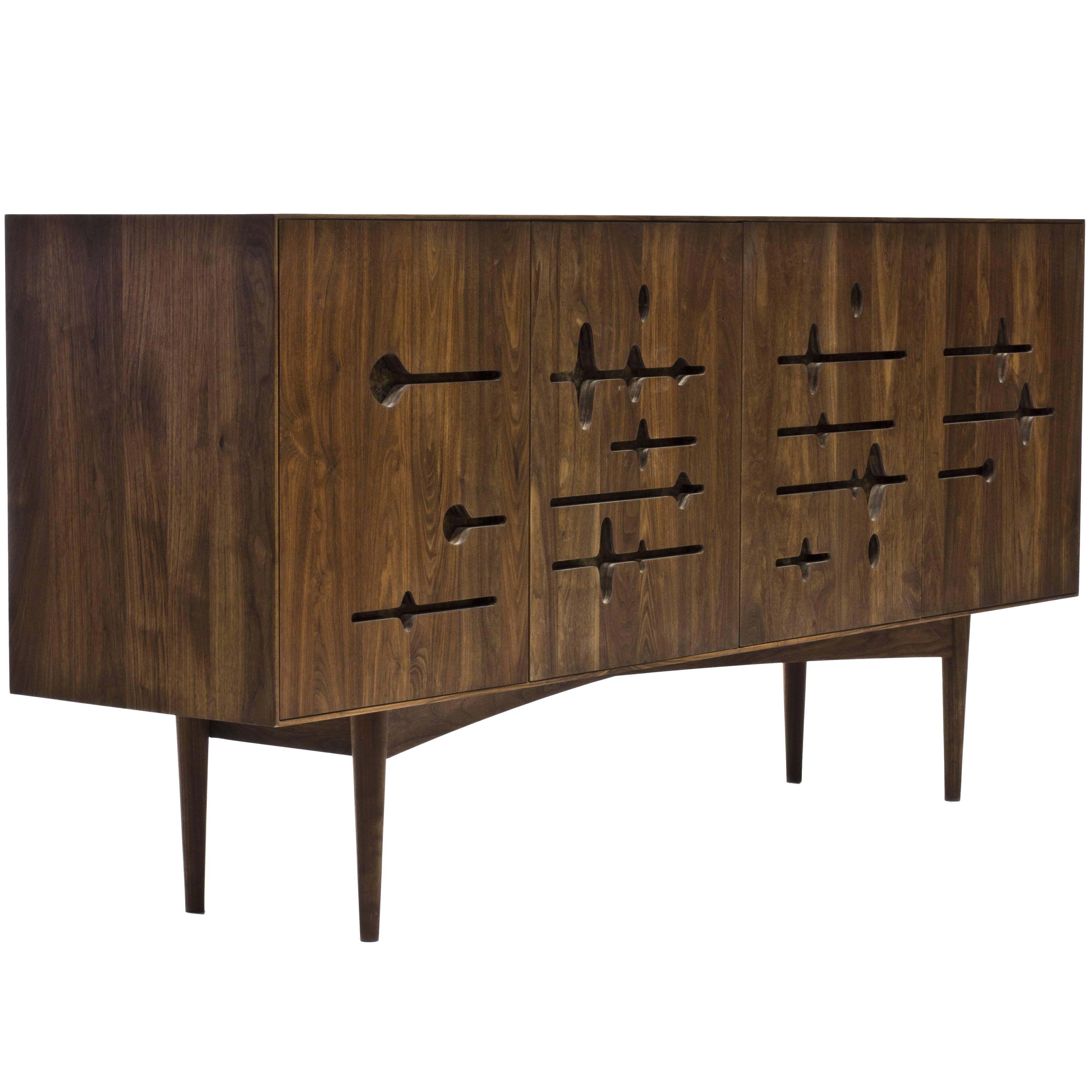 Sine Wave Console in Oiled Walnut and Mica by Michael Dreeben for Wooda
