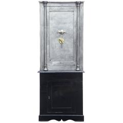 19th Century Victorian Polished Steel Safe on Stand
