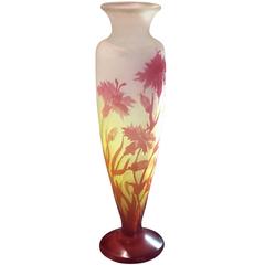 Emile Galle, Art Nouveau Vase, Signed Galle