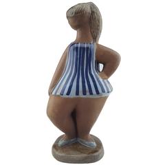 Vintage Gustavsberg Lisa Larson Dora Figurine, Glazed Stoneware