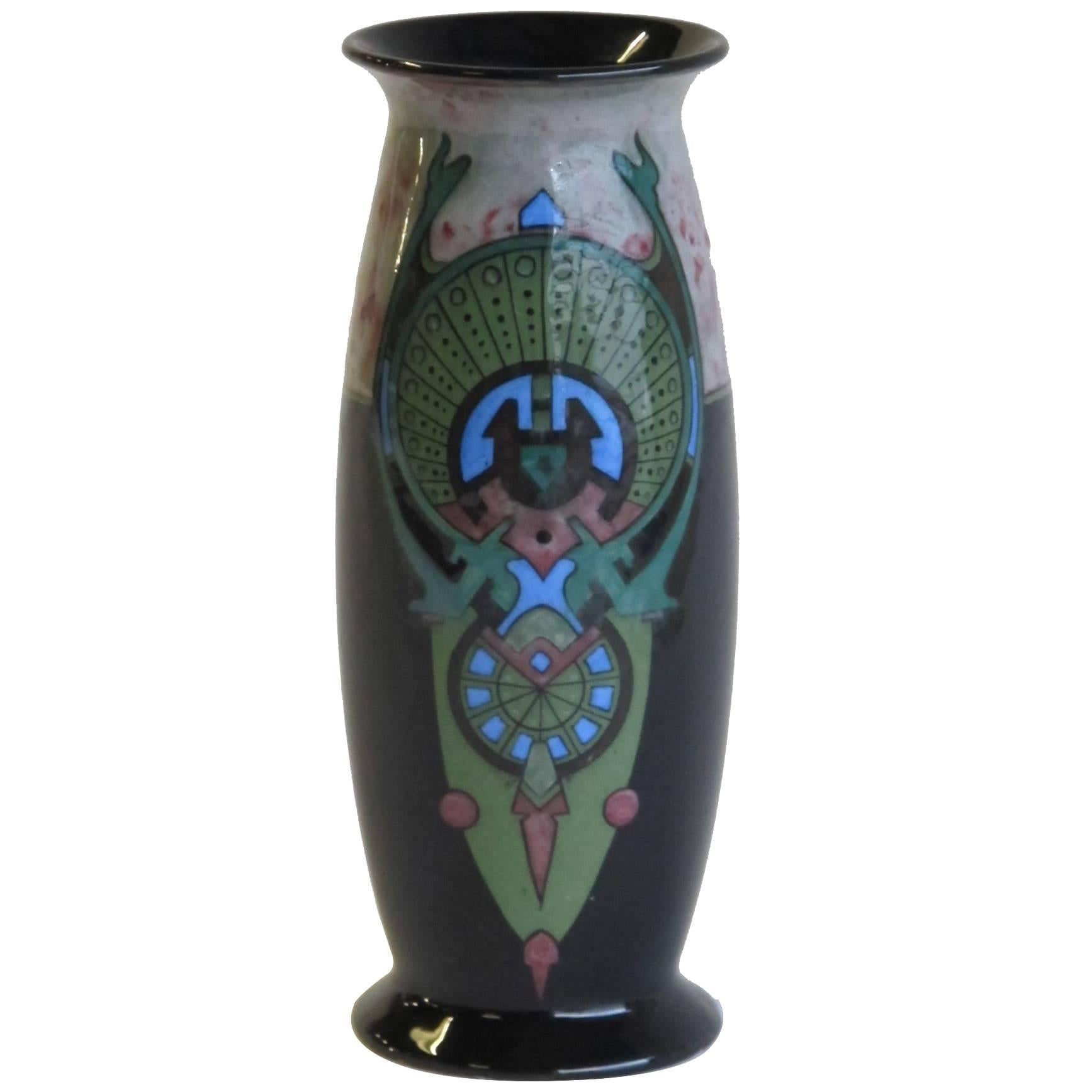 Dutch Art Nouveau Vase by Henri Breetvelt for Porceleinfabriek 'De Kroon' For Sale